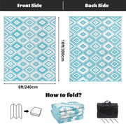Buiten Vloerkleed - Buitenkleden - Buitentapijt - Opvouwbaar - UV-bestendig - Waterdicht - Buitenmatten - voor Buiten - Balkon - Strand - Picknick -Terras - Rechthoekig - 240 x 300 cm - Turquoise