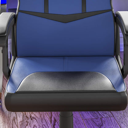 Gamingstoel – Bureaustoel – Gamestoel – Zwarte Blauw Stoel – Comfortabel – Verstelbare Hoogte & 360° Swivel