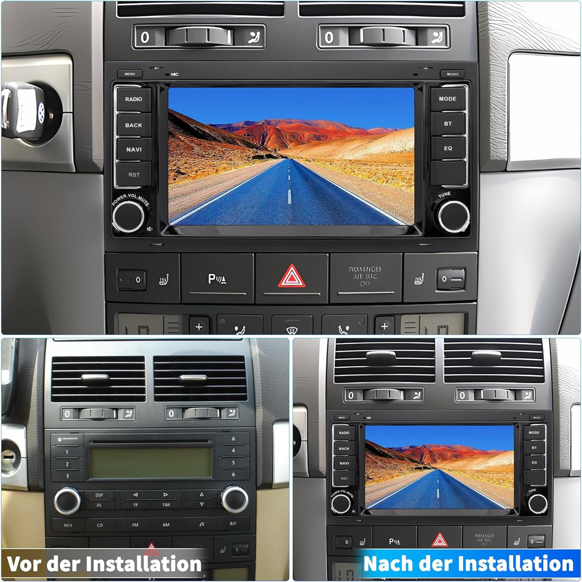 Autoradio – Multimedia Radio – Auto Stereo – Dashboard Radio – Navigatiesysteem – Android 13 OS – 7 Inch Touchscreen – Draadloos CarPlay & Android Auto