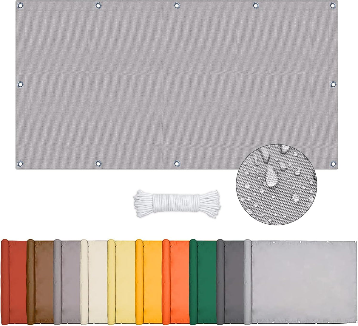 Zeil Shades voor tuin, waterdicht zonnescherm zeil voor luifel buiten, luifels voor terrassen, 95% UV-blok rechthoekig zonnescherm zeil met touw voor veranda tuin (lichtgrijs, 4 x 5 m)