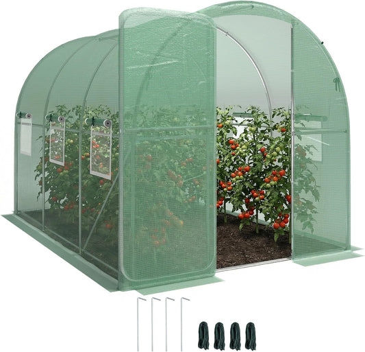 Foliekas – Tuinkas – Kweekkas – Groentekas – Plantenkas – 3 x 2 x 2 Meter – UV-bestendig PE-folie met Stabiel Gegalvaniseerd Stalen Frame