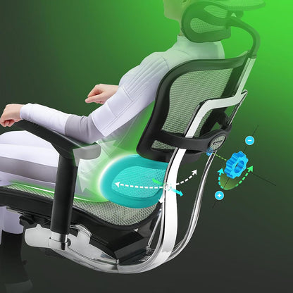 hjh OFFICE Ergonomische Ergohuman Gen2 Bureaustoel, ergonomisch design, bureaustoel met flexibele lendensteun, gevoerde zitting, zwart leer