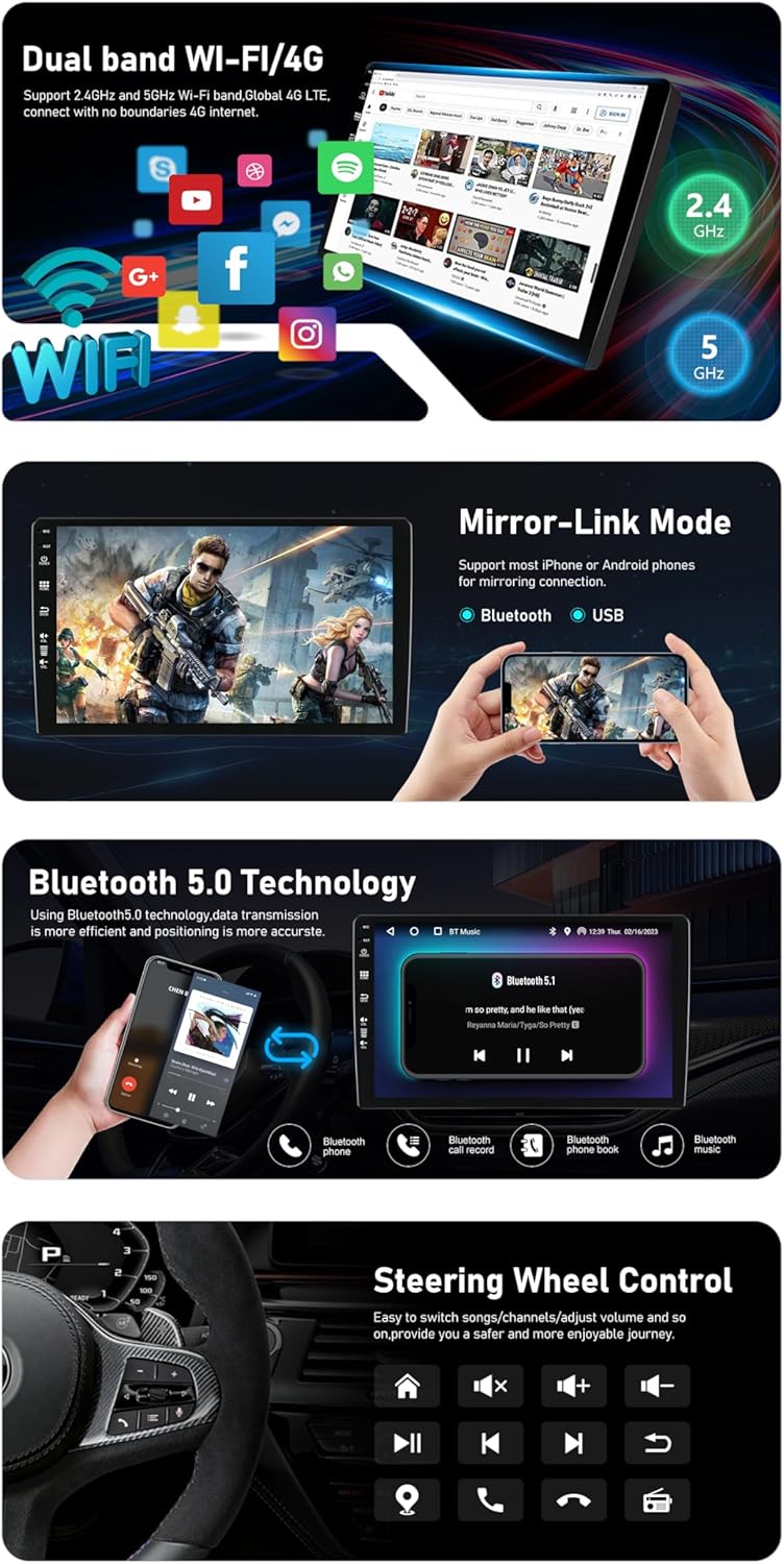 Android 15 IPS Autoradio Voor Suzuki Alto Nissan Pixo 2009-2016 - Ingebouwde Draadloze Carplay + Android Auto - GPS Navi - achteruitrijcamera - 9 Inch 2 Din - Stuurwiel DAB Fast-boot Bluetooth