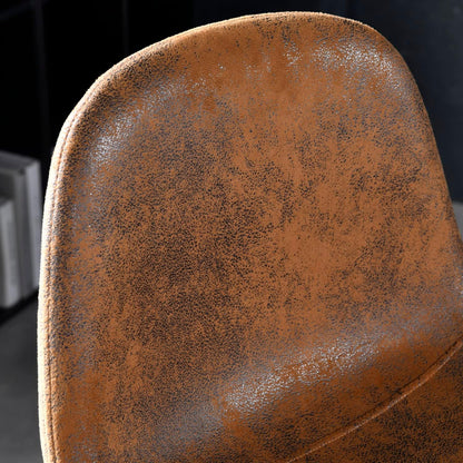 MEUBLE COSY Barkrukken, set van 4 barstoel vintage, met rugleuning en voetensteun, van kunstsuède, vergulde metalen poten, voor bistro, café, keuken, bruin, 45,5x49x103,5cm