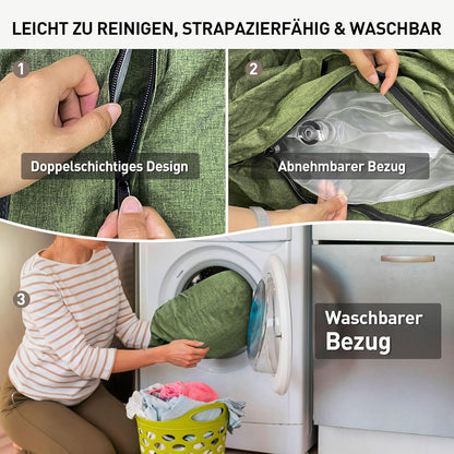 Opblaasbare sofa, camping, 1 persoon, luchtbank, camping, opblaasbare bank, opblaasbare outdoor luchtbank met armleuning en draagbare pomp
