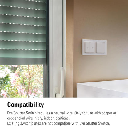 Eve Shutter Switch (Matter) 3 stuks - Smarte Rollladensteuerung für Alexa;Apple Home;Google;SmartThings; App- und Sprachsteuerung; Automationen; benötigt Thread Border Router und Nullleiter