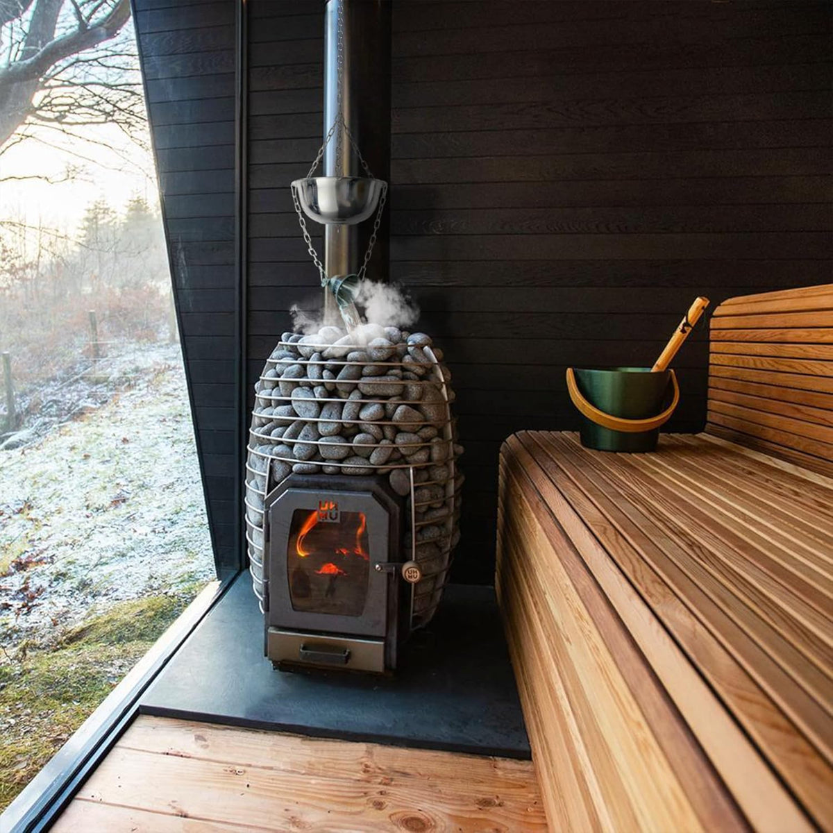 Originele Steam Butler Home - automatische opgiet voor de sauna/thuissauna/tuinsauna - materiaal: roestvrij staal - traploos instelbare intensiteit -