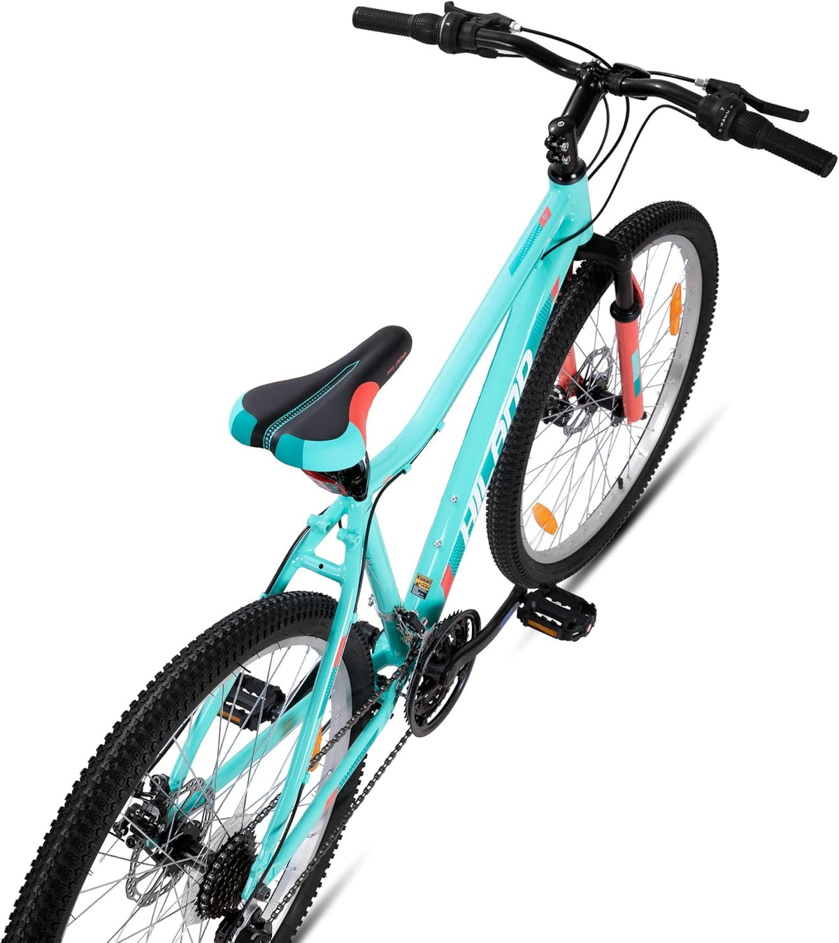 Hiland Mountainbike voor dames, 26 inch, aluminium frame, 18 versnellingen, MTB voor vrouwen, dames en meisjes, mountainbike met dubbele schijfrem, verende vork, mintgroen