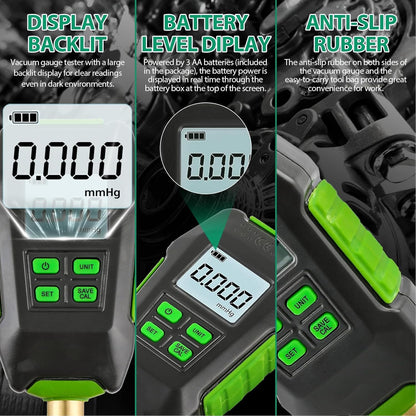 Digitale Vacuümmeter – Vacuümmeter – Vacuümdrukmeter – Micronmeter – Groot Verlicht Display – IP54 Stof- En Waterbestendig