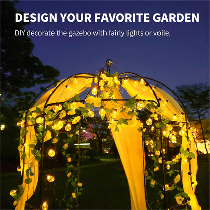 106,7 "L x 81,5" H x 81,5 "W Tuin prieel vogelkooi vorm metalen tuinhuisje pergola paviljoen, tuin roos paviljoen boog, ijzeren frame tuinhuisje geweldig voor achtertuin, gazon, bruiloft
