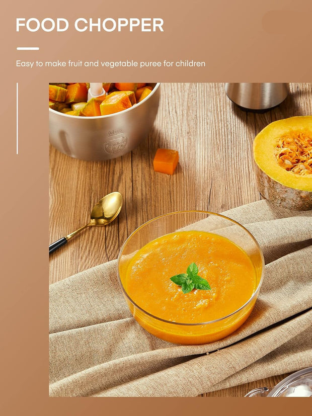 Hakmolen - Elektrische Hakmolen - Foodprocessor Multifunctionele - met 2 Snelheden - 2.5L RVS Kom - 4 RVS Messen - voor Vlees - Uien - Groenten - 350W - Zilver