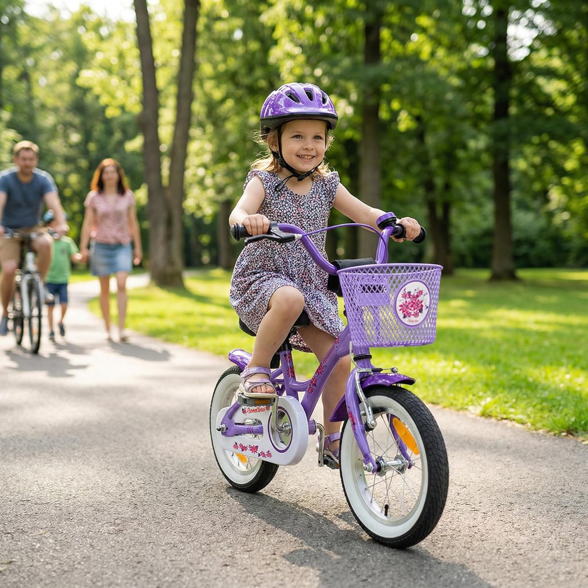 PROMETHEUS BICYCLES kinderfiets 12 inch meisjes- fiets meisje van 3 jaar met zijwieltjes terugtraprem Meisjesfiets 12 inch in paars