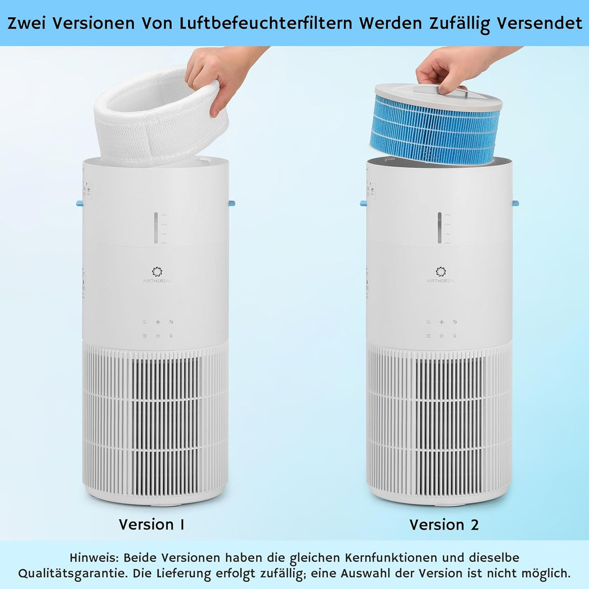 Airthereal AEH300 2-in-1 luchtreiniger en luchtbevochtiger, 125 m², 3-traps filter, luchtkwaliteitsmonitor, stille slaapmodus, luchtbevochtiger met automatische vochtigheidsmonitor, AEH300