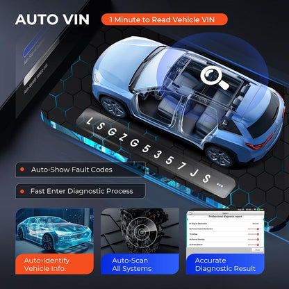 OBD2 Scanner – Diagnose Tool – Foutcode Lezer – Auto Scanner – ECU Scanner – All-System Diagnose – 8 Resetfuncties – Auto VIN Detectie