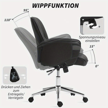 Bureaustoel – Ergonomische Stoel – Kantoorstoel – Draaistoel – Gamingstoel – Verstelbare Hoogte – Schommelfunctie – Microfiber Bekleding – Max. 120 kg