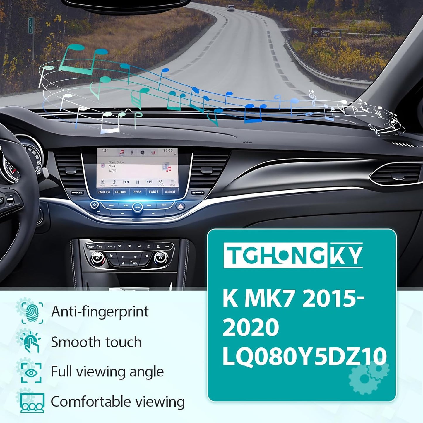LCD-scherm voor Opel Astra K Mk7 2015-2020 Touchscreen-monitor voor Vauxhall Navi 900 Intellilink scheepsradio-scherm voor LQ080Y5DZ10 Media-schermvervanging LCD-scherm 20,3 cm (8 inch) XX
