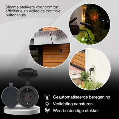 LEDVANCE SMART+ ZigBee Outdoor Plug, compacte buitenstekker met energieverbruikcontrole, maakt conventionele apparaten slim, bestuurbaar via Alexa, Google Home en andere Zigbee-gateways, 4-pack