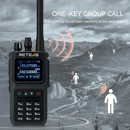 Retevis C1 Walkie talkies Lange Afstand, Professionele Portofoon IP67 Waterdichte 1800mAh Groepsoproep Ruisonderdrukking VOX, Dual Band Walkie Talkie voor Volwassenen Bosredding (Zwart, 2 Stuks)