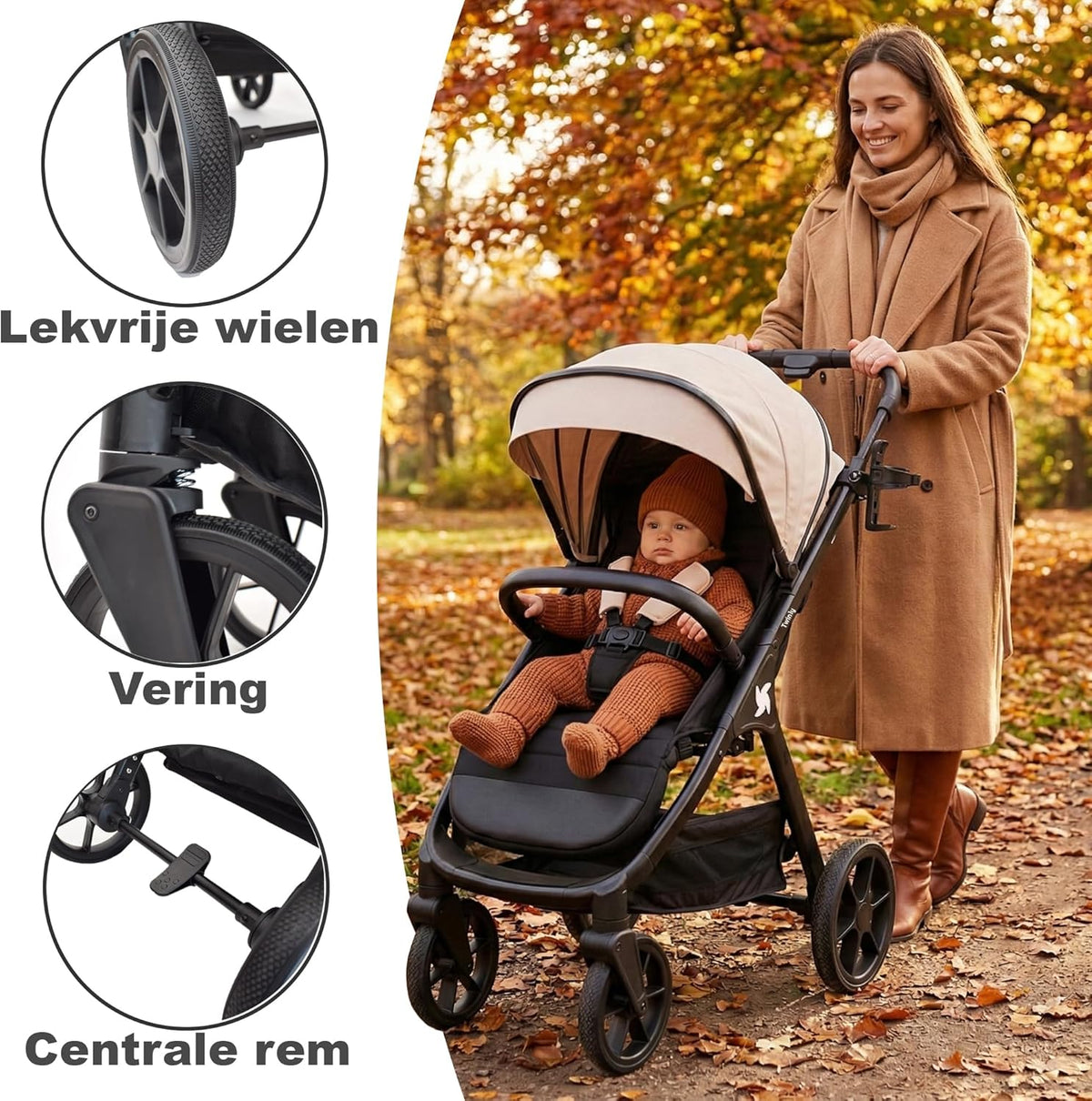 SPACELY, kinderwagen buggy, tot 22 kg, kinderwagen zeer groot en comfortabel, ruime zitting, zeer gemakkelijk op te vouwen buggy, XXL kap met UPF50+ filter, regenbescherming, ligwagen (roze)