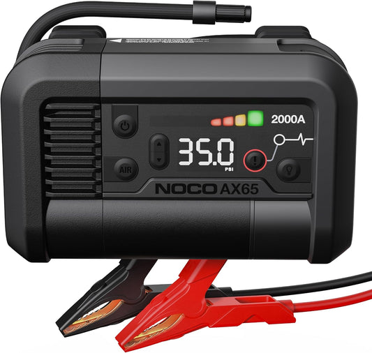 NOCO Boost Air AX65: 2000 A starthulp met 22 A 100 psi luchtcompressor – voor benzinemotoren tot 8,0 l en dieselmotoren tot 6,0 l – bandenoppompen van 0-40 psi in slechts 2,0 minuten