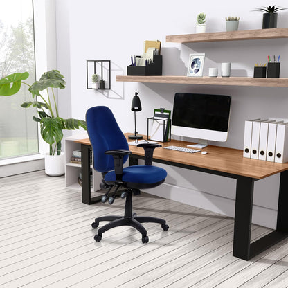 hjh OFFICE 702020 bureaustoel draaistoel Zenit Pro stof, blauw, extreem dikke vaste bekleding, zeer goede verstelmogelijkheden, in hoogte verstelbare armleuningen, ergonomische bureaustoel