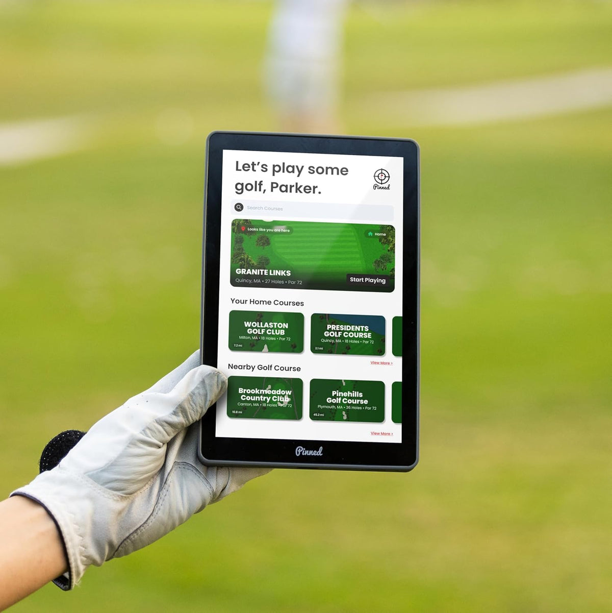 Pinned Golf Het Caddie draagbare golf GPS-apparaat - in zonlicht leesbaar 8 inch scherm, 45.000+ banen, waterdicht, touchscreen golf GPS-handheld met geavanceerde analyse, geen kosten