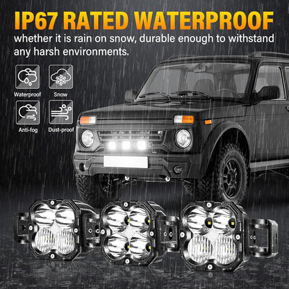 SKYWORLD Koppelbare LED-lichtbalk, 21 inch 90W 7500 LM, Offroad Mistlamp voor 4x4 Auto Vrachtwagen UTE ATV Boot Tractor, 6000K Wit Waterdichte Koplamp, Spot Flood Combo Beam