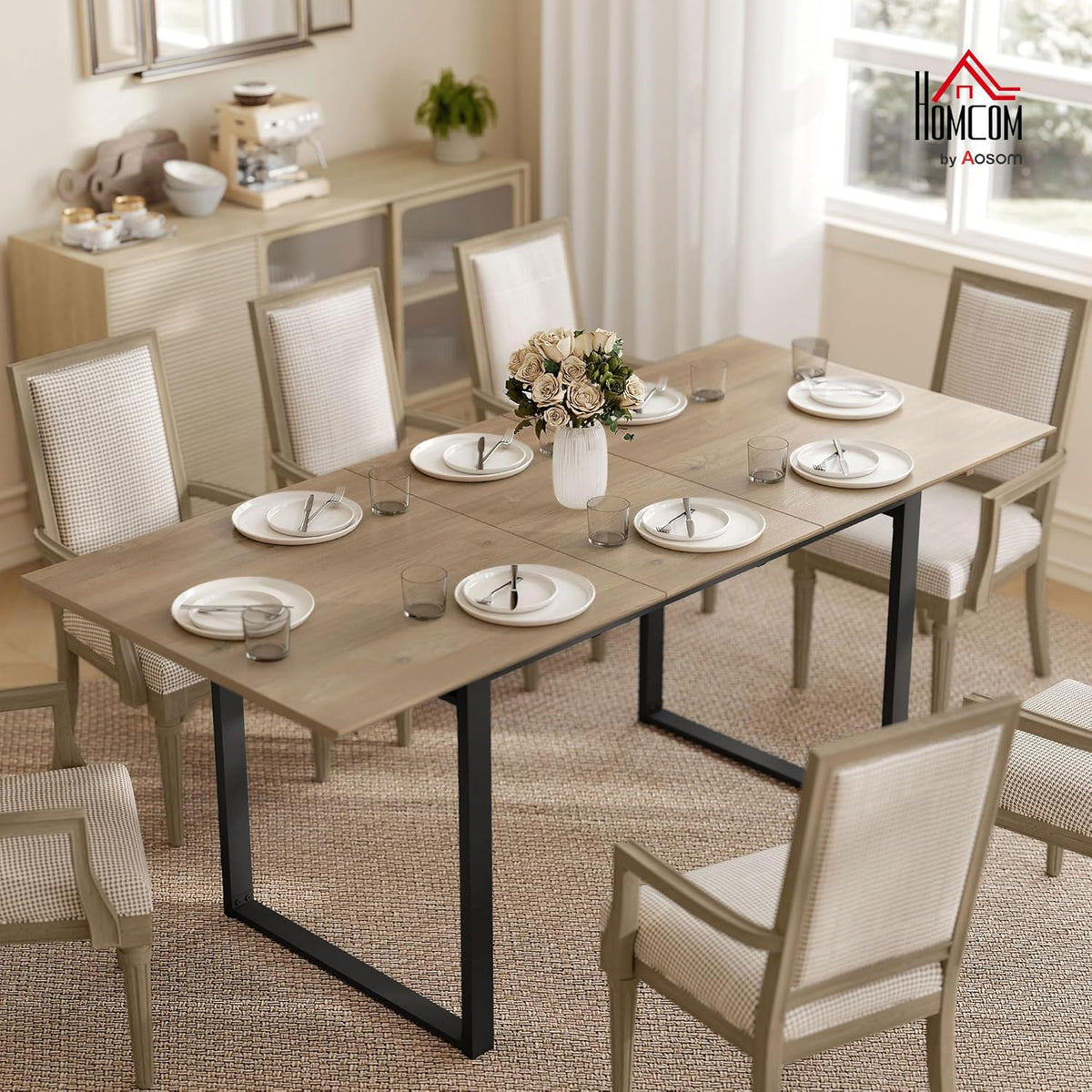 Uittrekbare Eettafel – Uitklapbare Tafel – Verlengbare Tafel – Inklapbare Eettafel – Ruimtebesparende Tafel – Industrieel Design – 140-180 cm Uitbreidbaar