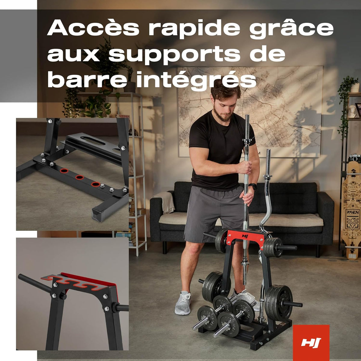 Hop-Sport Weight Plate Stand, Dumbbell Stand for Short Dumbbells for Weights and Bars - QUORE
