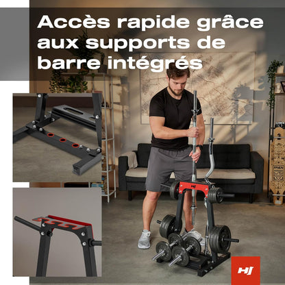Hop-Sport Weight Plate Stand, Dumbbell Stand for Short Dumbbells for Weights and Bars - QUORE