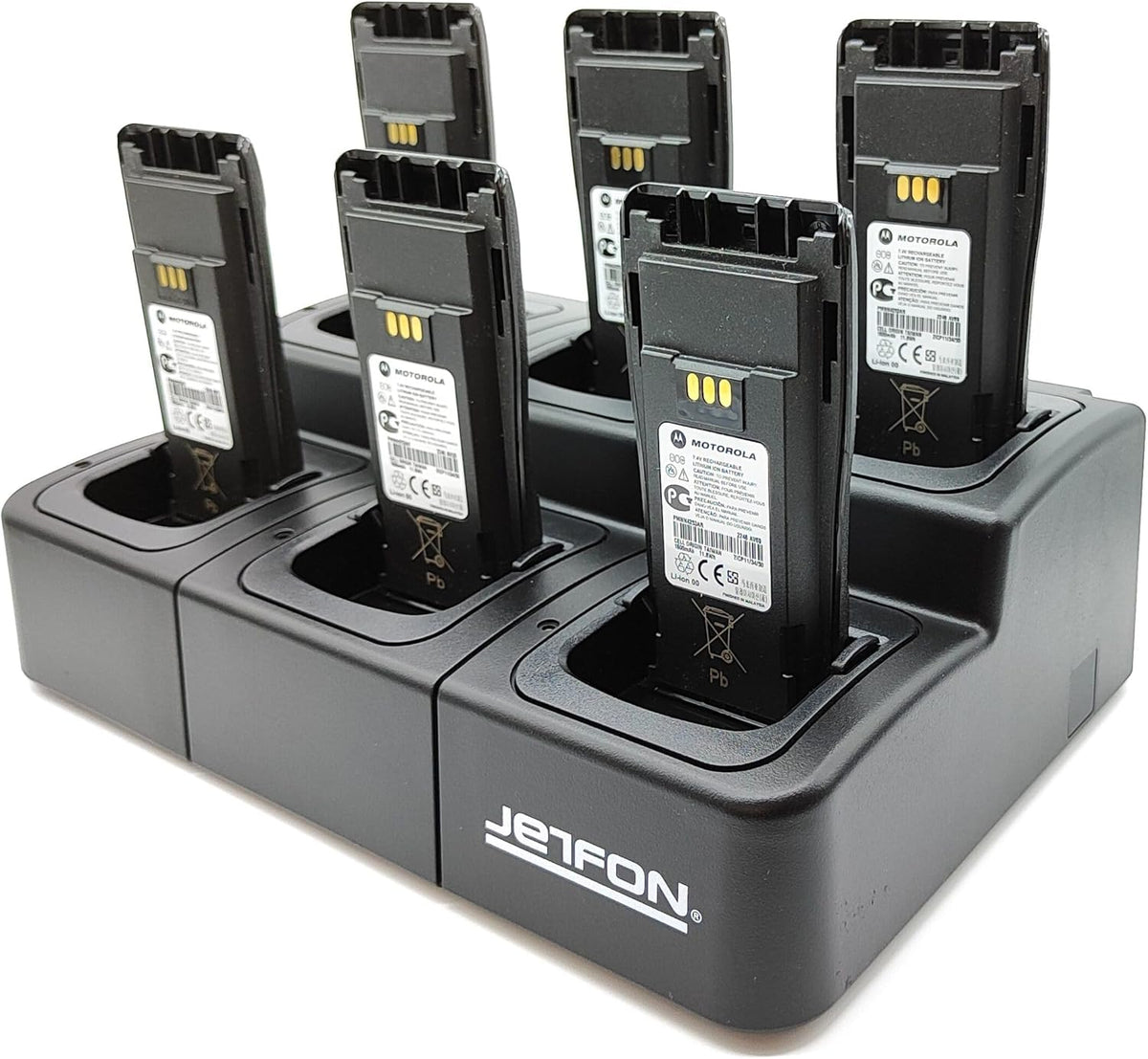 Multi-oplader – Multi-charger – Oplaadstation – Batterijlader – Walkietalkie lader – Laadt 6 apparaten tegelijk – Automatische laadbesturing