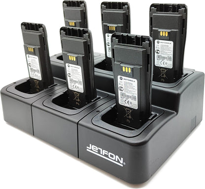 Multi-oplader – Multi-charger – Oplaadstation – Batterijlader – Walkietalkie lader – Laadt 6 apparaten tegelijk – Automatische laadbesturing
