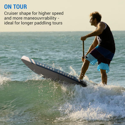 Capital Sports Lanikai Cruiser Opblaasbaar stand-up paddleboard, sup, sup board, set: board + peddel + riem + rugzak + pomp, cruiservorm, telescopische peddel