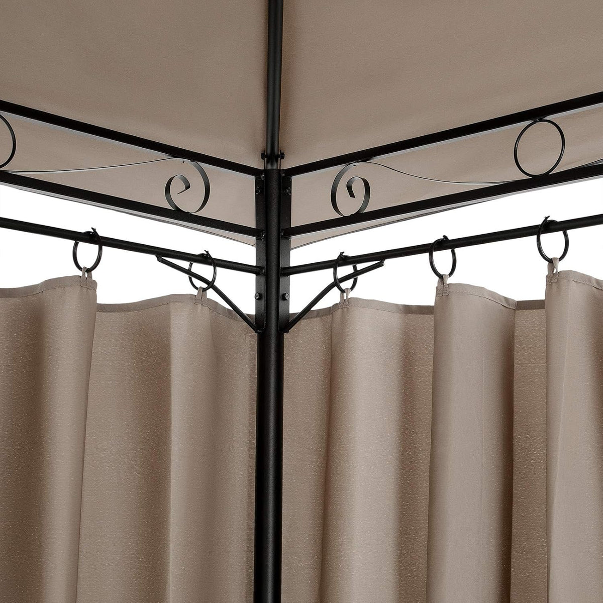 Casaria Pavilion Topas 3x4m Metal Water Repellent UV Protection 50+ with Side Panels Garden Pavilion Luxury Modern Taupe - QUORE