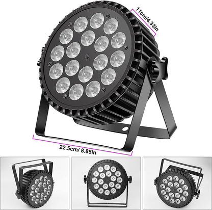 DMX512 Stage Lighting, 200 W, 18 LEDs, Energy Saving Lamp, UV+RGB, Disco Light, 8CH Party Light, Strobe/Sound, Active Mode, Lighting, DJ, Light Effect for Show, Bar, Party, Music Festival - QUORE