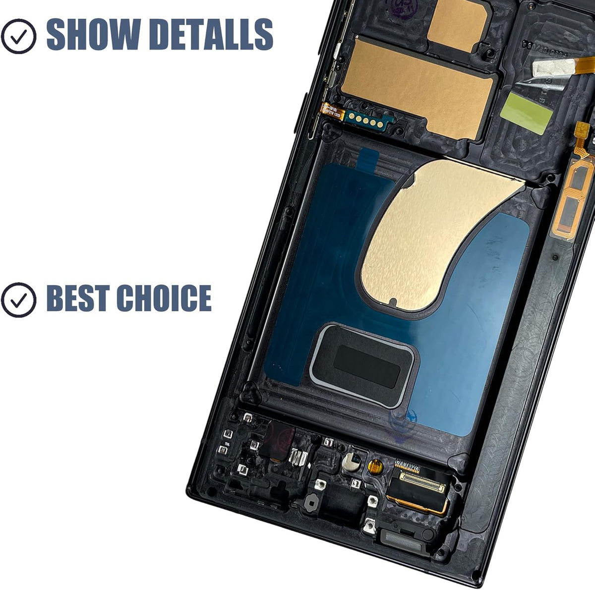 Compatibel met Samsung Galaxy S23 Ultra scherm touchscreen digitale converter LCD-display reserveonderdeel [met frame] inclusief reparatieset