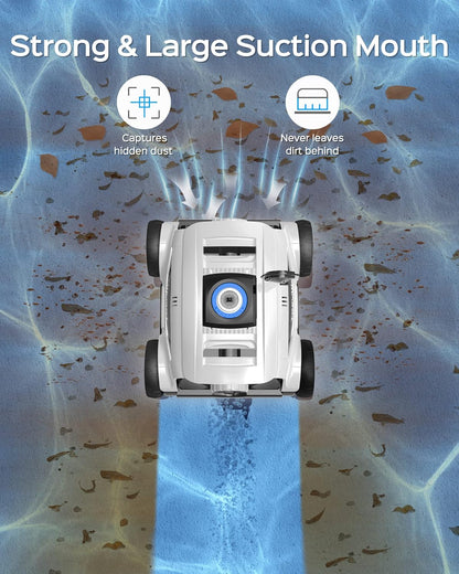 <font dir="auto" style="vertical-align: inherit;"><font dir="auto" style="vertical-align: inherit;">        WYBOT Pool robot with battery for 130 minutes of operation, powerful pool cleaner with dual drive motors, fast water drainage, pool vacuum for abov
