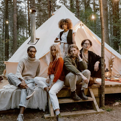 ShinHye Glockentent 3 m/4 m/5 m, glamping tent voor 3-8 personen, waterdicht, yurtentent voor outdoor, camping, familietent, zeildoektent met kookplaatbussen