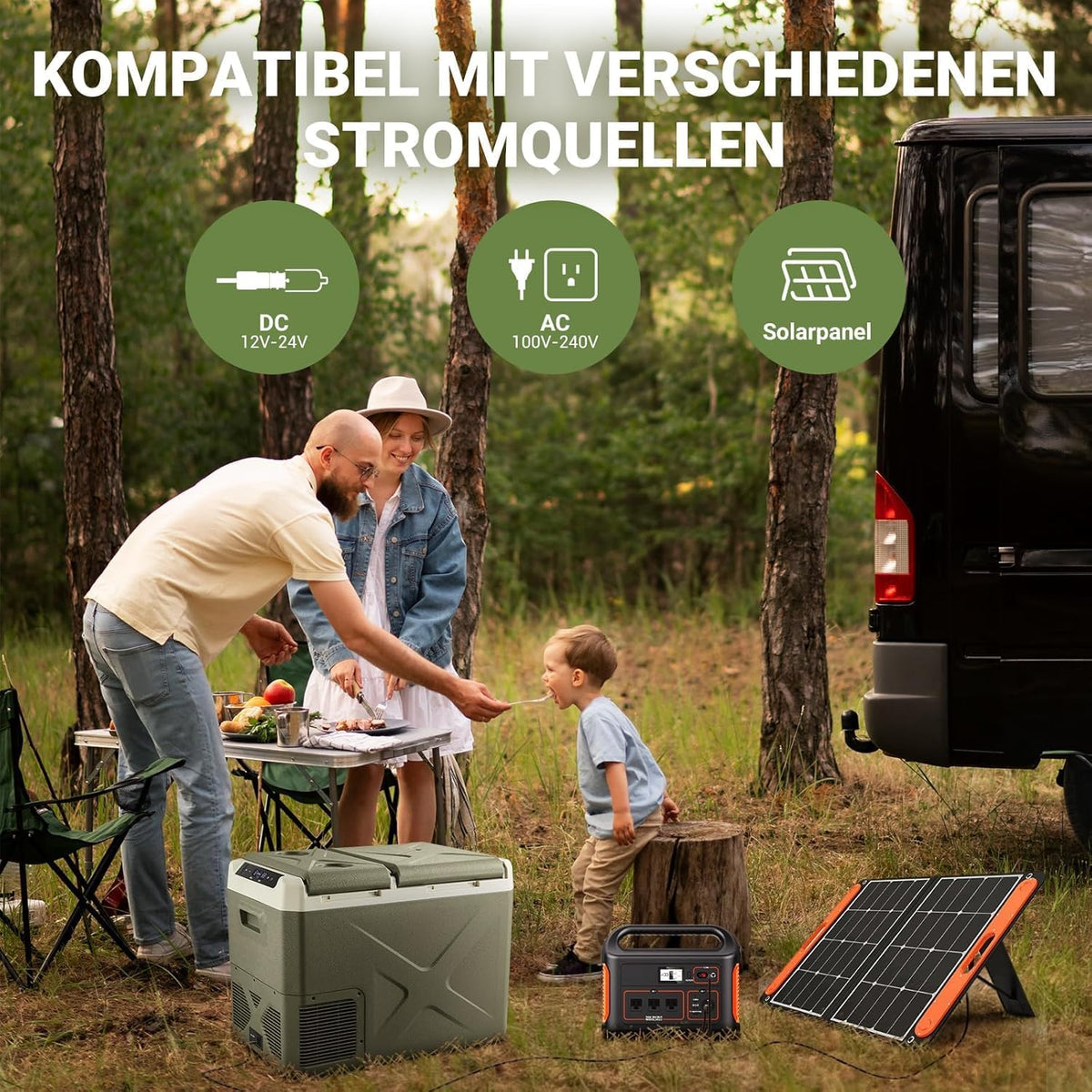 AAOBOSI XS Draagbare koelkast, autokoelkast, dubbele zones en dubbele deuren, voor auto, vrachtwagen, dubbele deuren en dubbele deuren