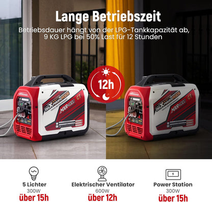 maXpeedingrods Stroomgenerator, inverter, 3500 W, benzine, stil, met Bluetooth®-app, afstandsbediening, stroomgenerator, LPG, benzine, digitaal, licht, als noodstroomaggregaat, voor camping, garage,