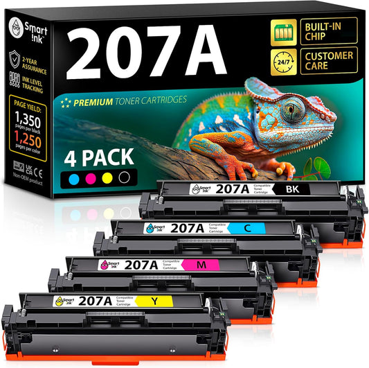 Smart Ink Compatibele toner met chip voor HP 207A 207X (zwart cyaan magenta geel) als vervanging voor Color Laserjet Pro MFP M282nw M283cdw M283fdn M283fdw Color Laserjet Pro M255dw M255nw