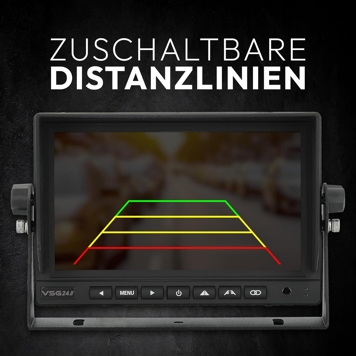 VSG24 24145 – 7" Draadloos PROFI Achteruitrijdsysteem voor RV & Truck, Camera Set, Afstandslijn Display, Nachtzicht, 120° Hoek, 12V, e-Approval, IP68