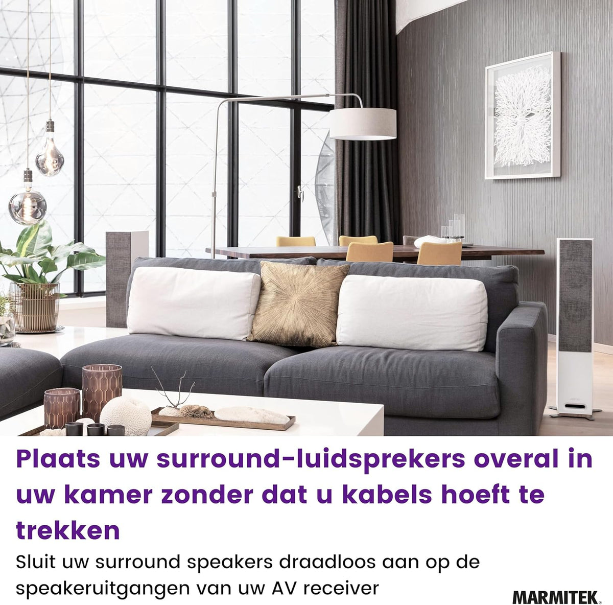 Draadloze Audiozender voor Luidsprekers - Marmitek Speaker Anywhere 650 Audiozender - geen vertraging- draadloze surround-luidsprekerverbinding