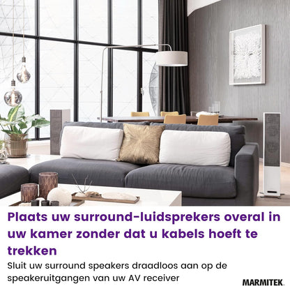 Draadloze Audiozender voor Luidsprekers - Marmitek Speaker Anywhere 650 Audiozender - geen vertraging- draadloze surround-luidsprekerverbinding