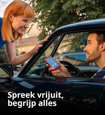 Vasco Translator Q1 | AI Stemkloning Vertaalmachine | 113 Talen | Kosteloos internet in bijna 200 landen (Scarlet Pulse)