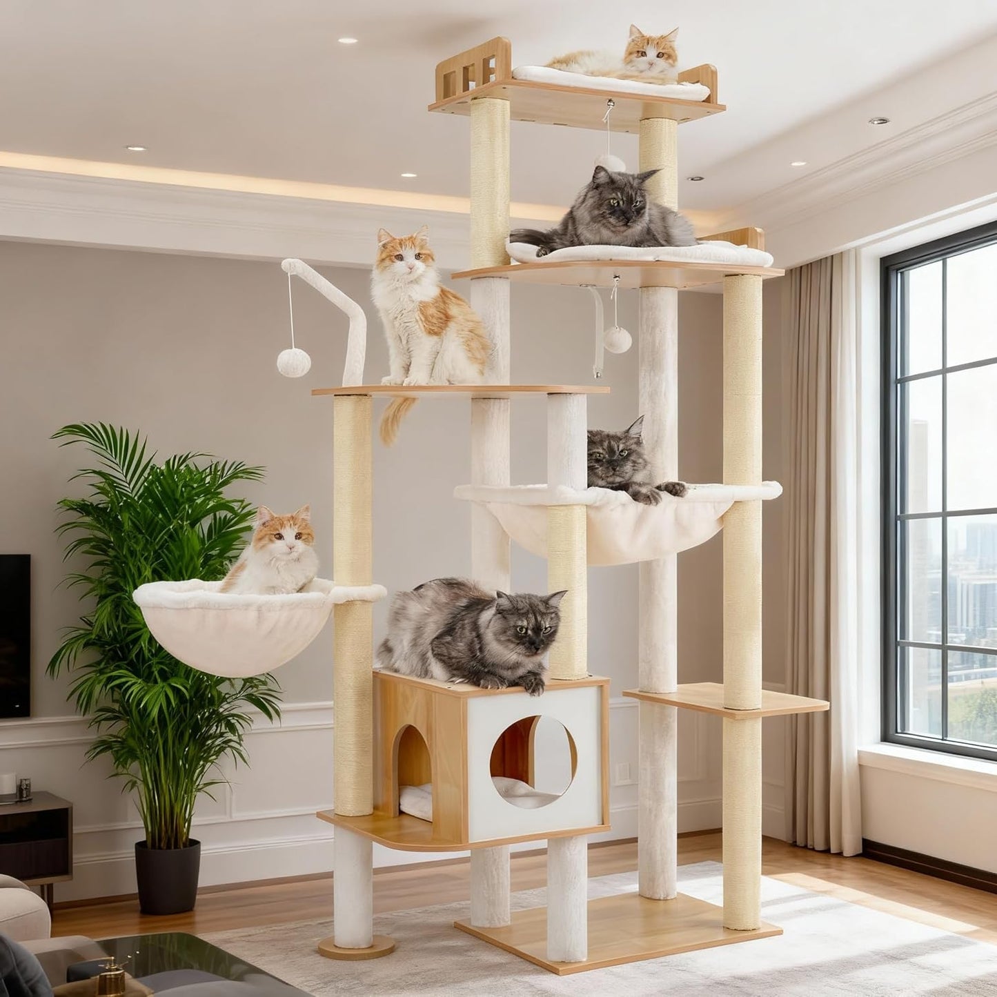 Krabpaal – Kattenboom – Krabmeubel – Kattenhuis – Krabton – Vintage Bruin – Stevig Sisal Materiaal – Compact Formaat - QUORE