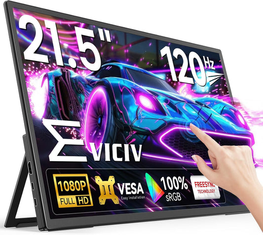 EVICIV Draagbare Monitor Touchscreen 21.5 Inch 120Hz Draagbare Display Gaming 1080P 2000:1 IPS Mobiele Screen USB C HDMI voor Laptop PC Mobiele Telefoon