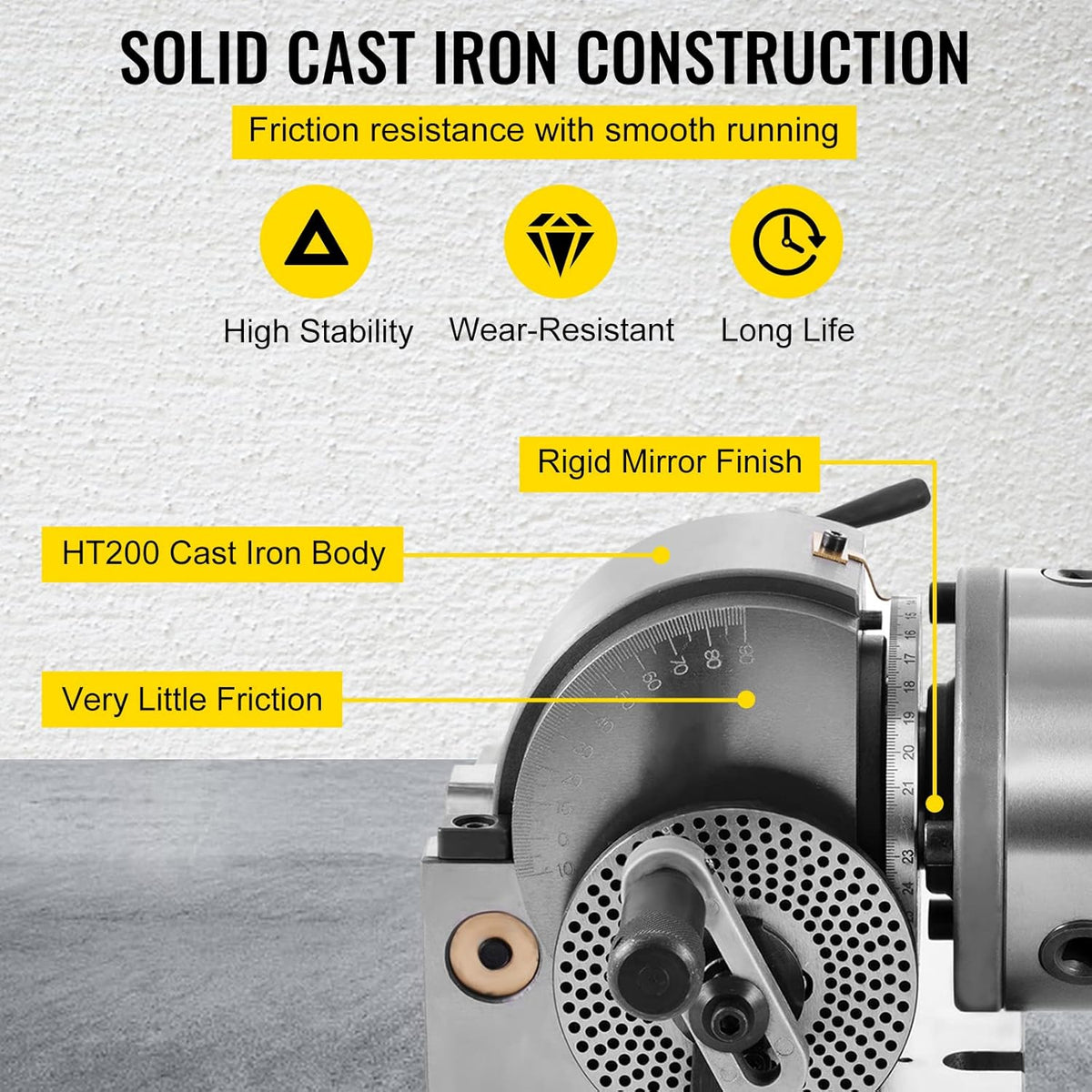 VEVOR Indexing plate BS-0, Cast iron separation plate, splitting head, ideal for vertical/horizontal milling machines, turntables, circular cutting and drilling work