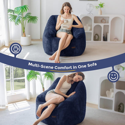 MAXYOYO Rope Puff met schuimvulling – Moderne, ergonomische en comfortabele bank, poef voor volwassenen en kinderen, fauteuil voor woonkamer en slaapkamer