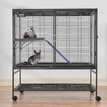 4-Laags Metalen Kooi Voor Fretten -  Geschikt Voor Ratten, Hamsters, Cavia's en Chinchilla's - 92 cm x 58 cm x 100 cm